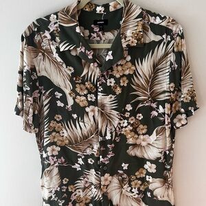 Green Floral Men's Shirt